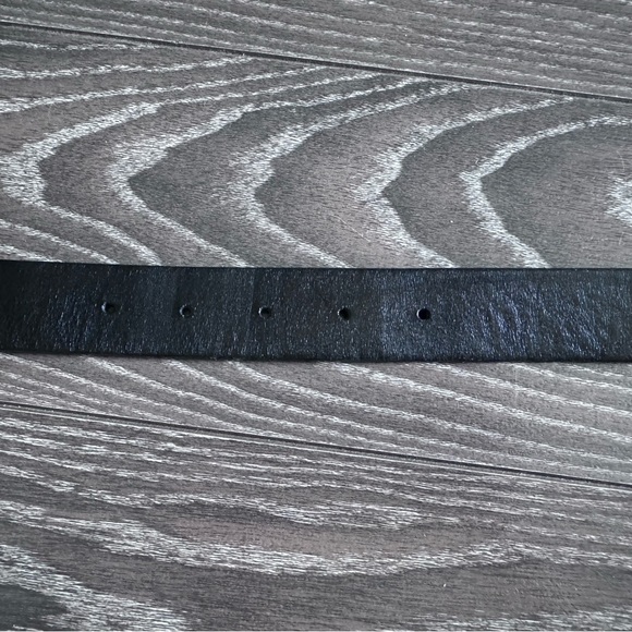 Leather belt silver square buckle black size M Simons - Picture 4 of 4